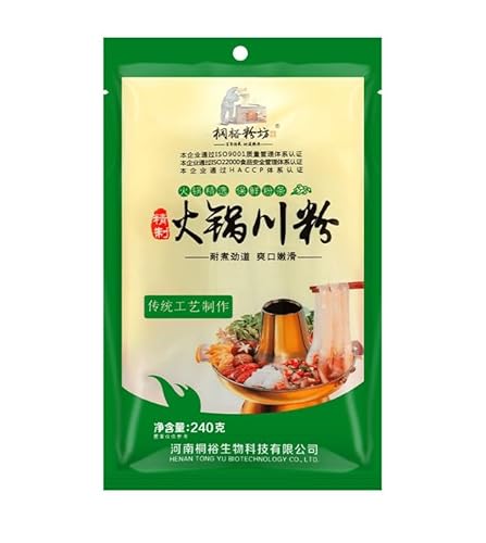 Glass Noodles, Wide Chewy Vermicelli Pasta, 100% Sweet Potato Starch, Fat-free/Gluten-free/Vegan/Kosher, for Hotpot Soup Japchae & Korean dish