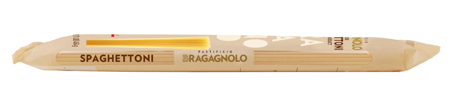 Pastificio Bragagnolo, Spaghettoni 805 Bronze-Drawn, 100% Italian Pasta, Made with Durum Wheat Semolina Flour, Non GMO (1 Pound Bag)