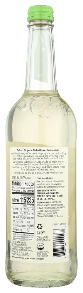 Belvoir Elderflower = Pack 25.4 oz Variety Pack - Natural, Elderflower & Rose Natural, Organic, - Premium Botanical Sparkling Beverage Gift Set