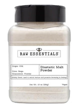 Raw Essentials Diastatic Malt Powder - Baking Secret Used by Professional Bakers - Improve The Taste and Texture of Your Baked Goods - Vegan - 10