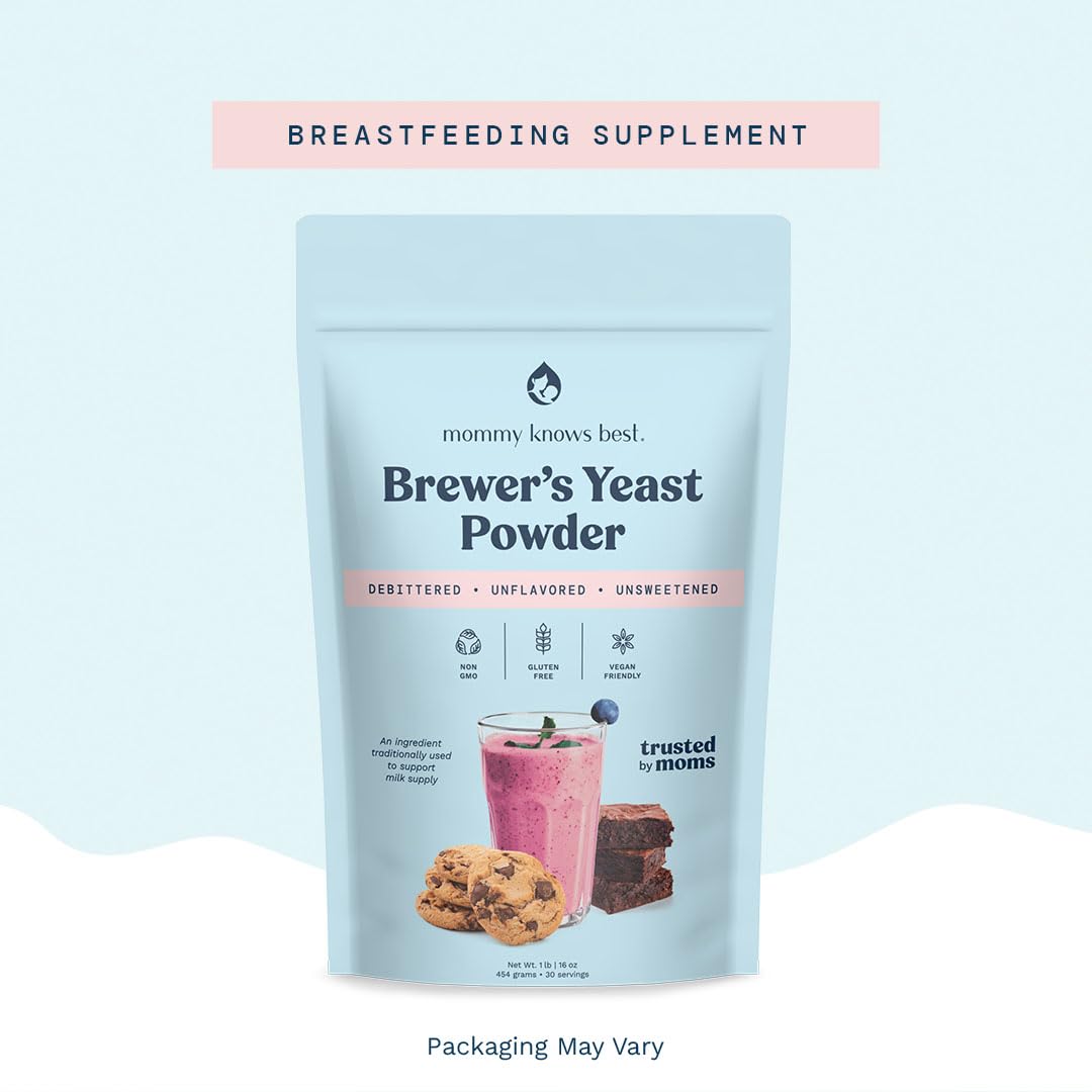 Mommy Knows Best Brewer's Yeast Powder for Lactation Support for Breastfeeding | Mild-Tasting, Debittered, Delicious in Lactation Cookies, Smoothies