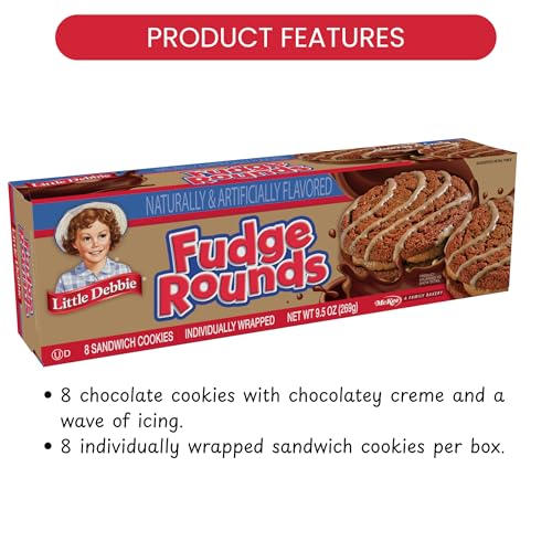 Little Debbie Fudge Rounds, 64 Sandwich Cookies (8 Boxes)
