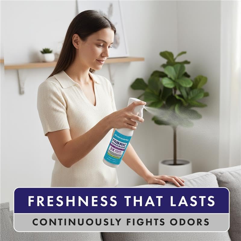 SilverWorks! Fabric Spray Odor Eliminator For Home - Powerful, Natural Silver Ion Deodorizing Technology - Clothes, Furniture And Couch Deodorizer