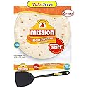 Mission Soft Taco Flour Tortillas 8" - 2 Packs of 20 by ValorServe - 40 Super Soft Tortillas with ValorServe Quesadilla Spatula