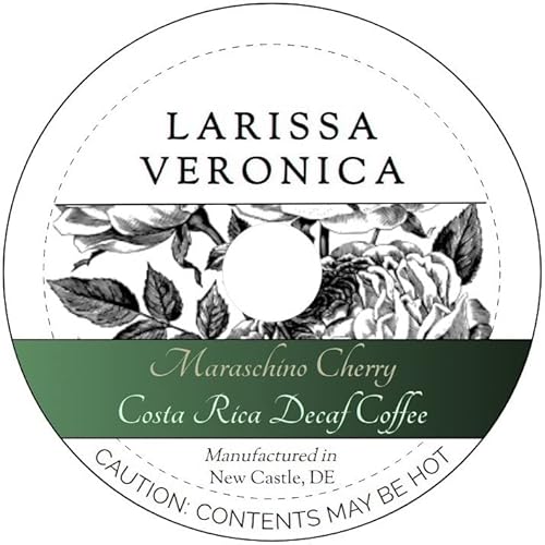 Maraschino Cherry Costa Rica Decaf Coffee (Single Serve K-Cup Pods) (Gourmet, Naturally Flavored, Whole Coffee Beans) (12 pods, ZIN: 573568)