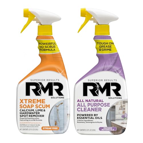 RMR Clean Slate System - Xtreme Soap Scum Remover + All Natural All Purpose Cleaner, 2-Step Bathroom & Household Cleaning Bundle for Shower, Tub