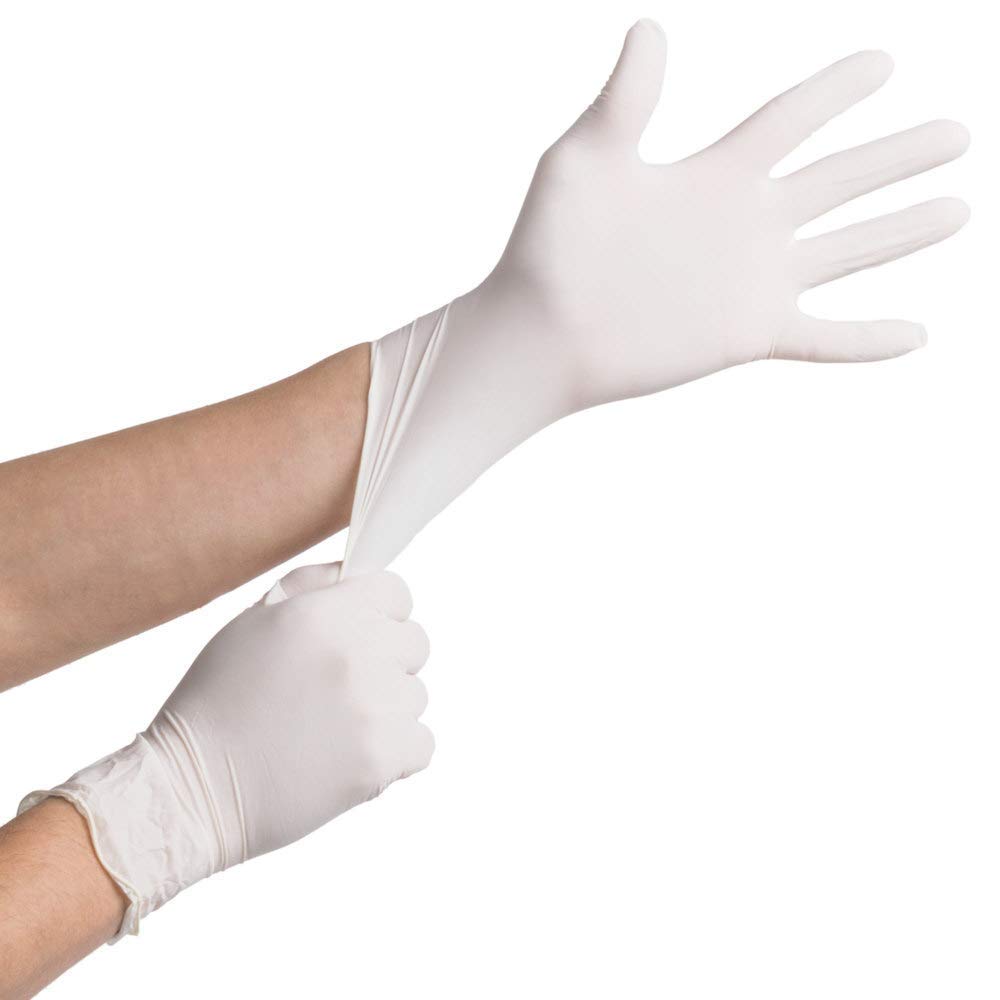 Lakesstory Extra Large Powdered Disposable Latex Gloves for Foodservice Extra Large Size Pack of 100 (White)