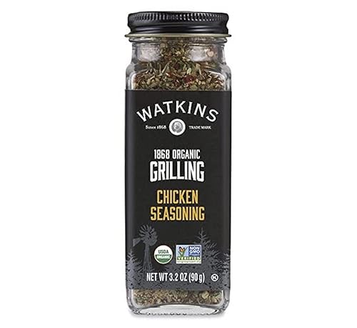 Watkins Organic Grilling Chicken Seasoning, Non-GMO, Kosher, 3.2 Oz, 1-Pack