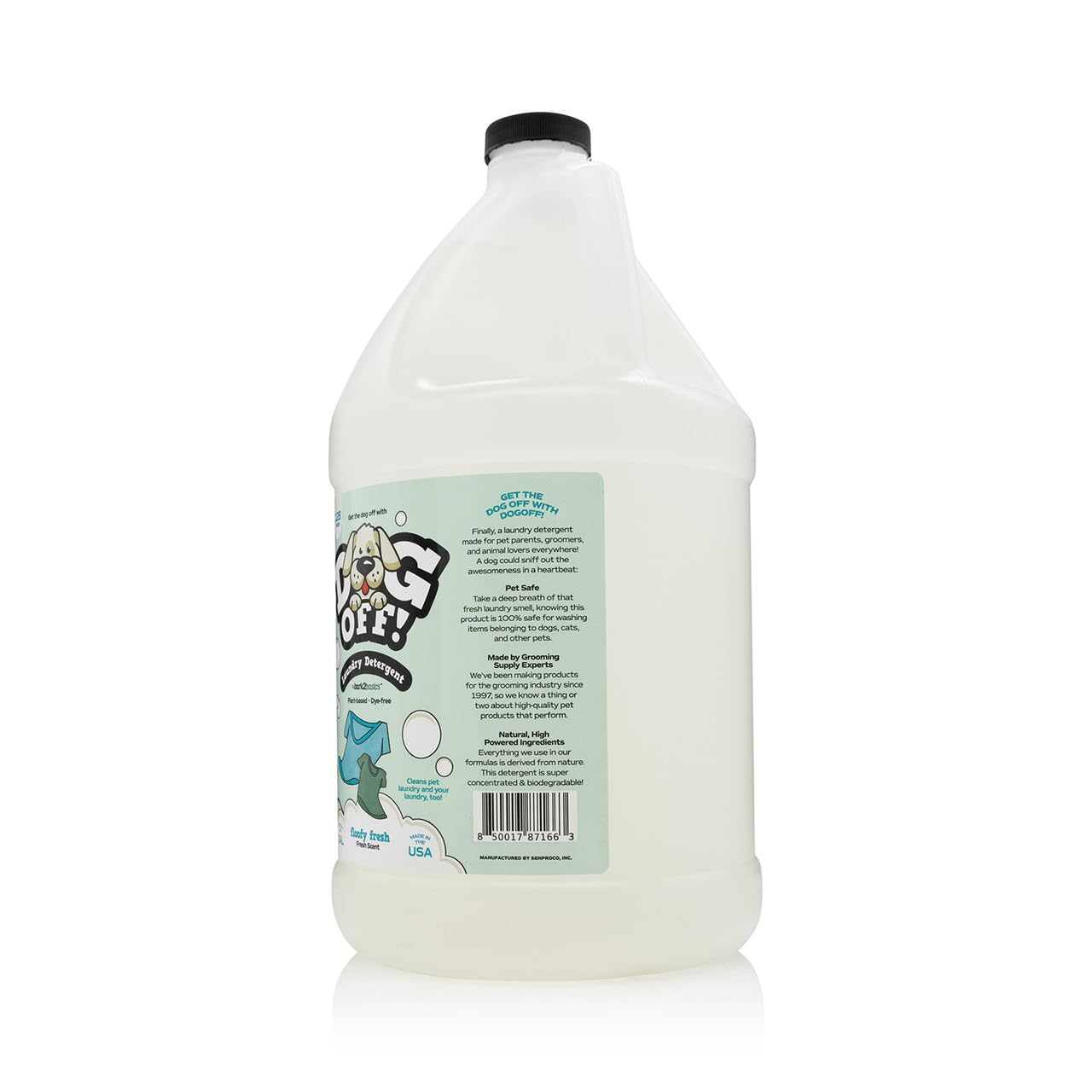 Bark2Basics Dog-Off Laundry Liquid Detergent, 1 Gallon - 128 Loads, Dog Friendly, Eliminates Pet Odors and Stains from Clothes, Towels, and Apparel
