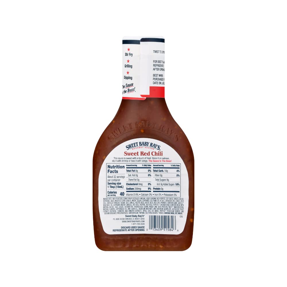 Sweet Baby Ray's, Wing Sauce & Glaze, Sweet Red Chili, 16oz Bottle (Pack of 1)