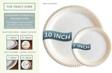 The Fancy Dime Disposable Plate: Heavy Duty Elegant Eco Friendly Compostable Paper Plates (50 Count), Tree Free Sugarcane Bagasse Plate with Color