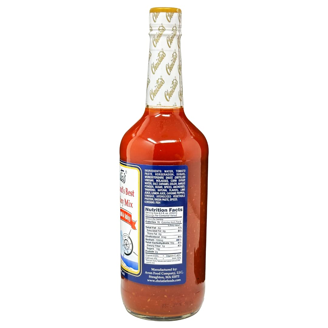 Christie’s New England’s Best Bloody Mary Mix - Bold and Spicy - 1 Liter Bottle