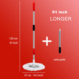 Mop and Bucket with Wringer Set Forart 360° Microfiber Spin Mop with Bucket and Three Mop Heads Self Wringing Spinning Mop Telescoping Handle Floor