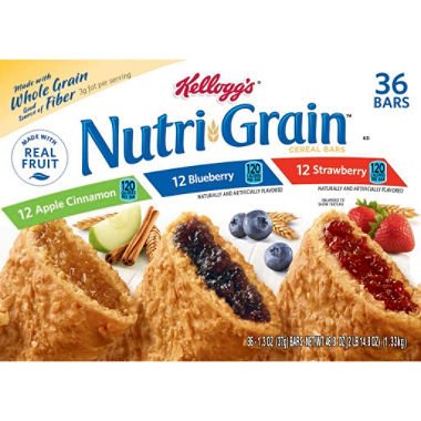 Kellogg's Nutri Grain Variety Pack (1.3 oz., 36 ct.) (pack of 6)