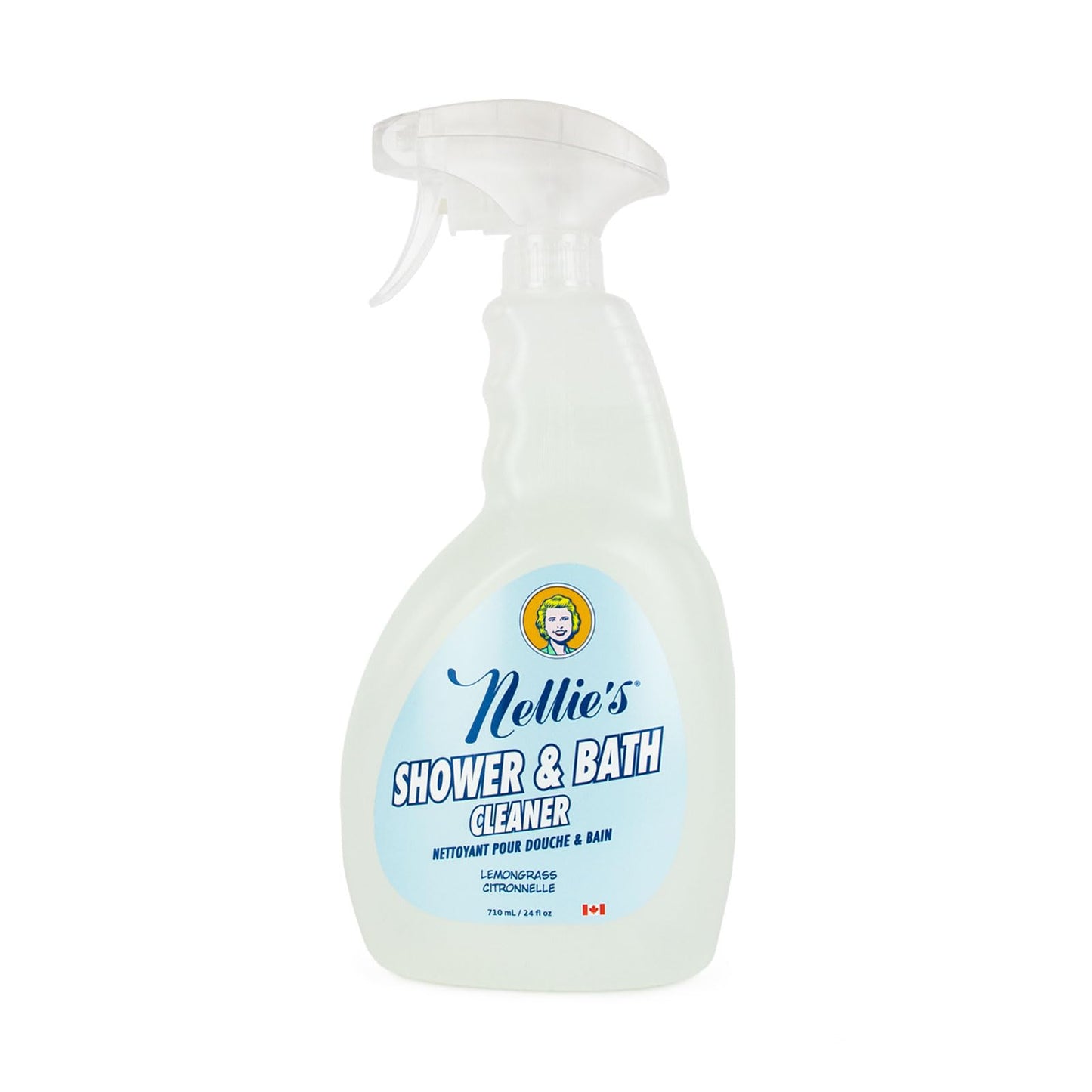 Nellie's All-Natural Shower and Bath Cleaner - Plant-Based Formula - Removes Soap Scum & Grime - Refreshing Lemongrass Scent - No Harsh Chemicals