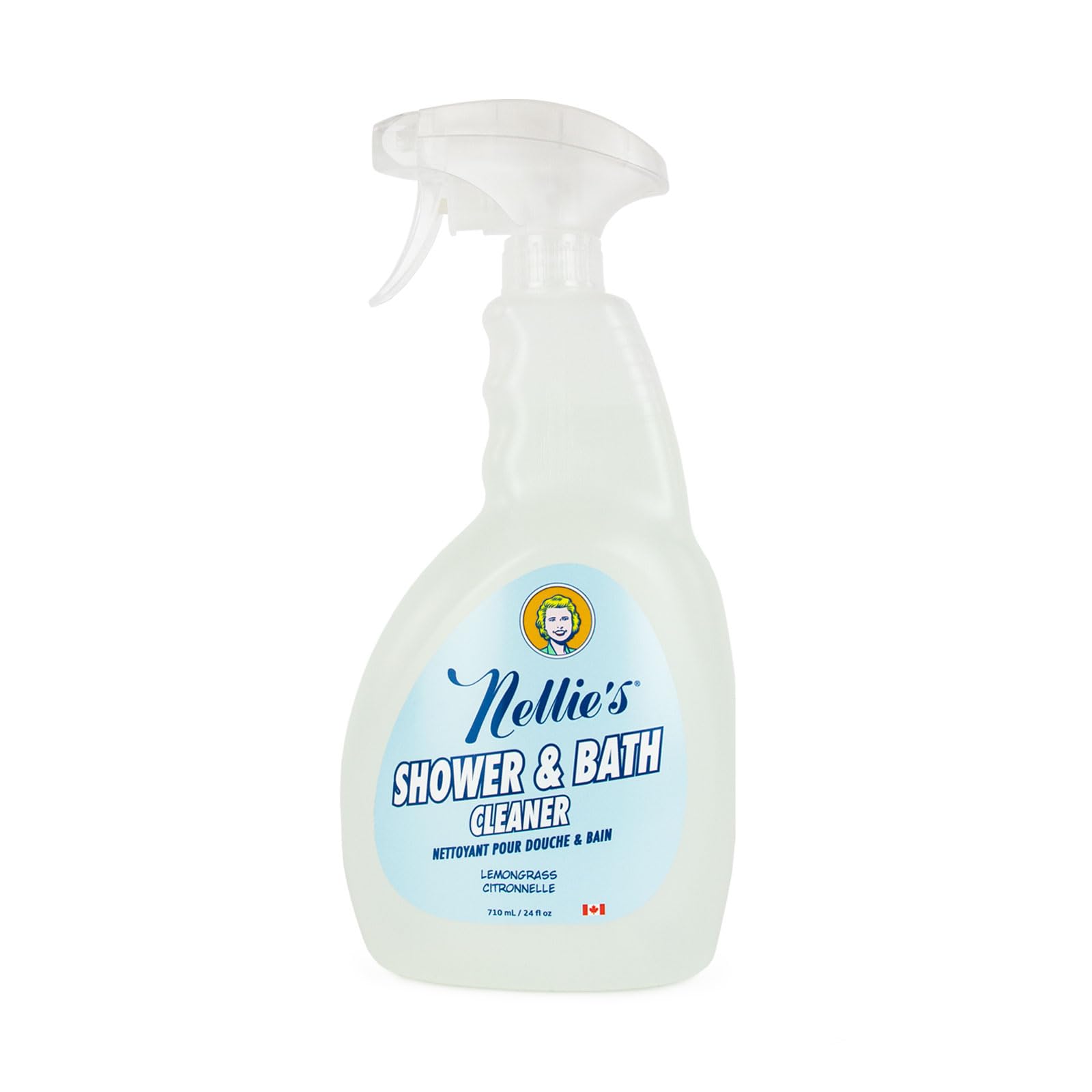 Nellie's All-Natural Shower and Bath Cleaner - Plant-Based Formula - Removes Soap Scum & Grime - Refreshing Lemongrass Scent - No Harsh Chemicals