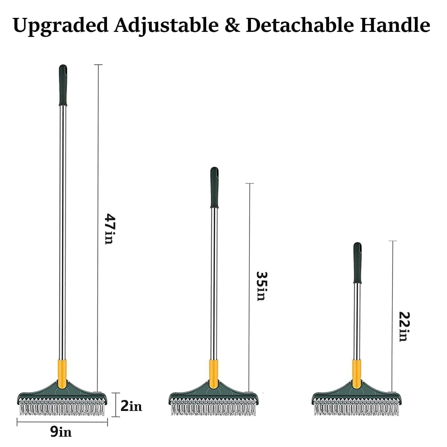 3-in-1 Bathroom Cleaning Brush with Wiper, 180° Rotating Long Handle Floor & Toilet Cleaning Brush for Tiles, Bathroom & Kitchen (Multicolor)