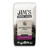 Jim’s Organic Coffee - Espresso Jimbo: Whole Bean Medium/Dark Roast 11oz Bag- Certified Organic, Regeneratively Grown, Ethically Sourced, Shade Grown