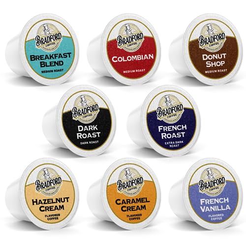 100ct Variety Pack for Keurig K-cups®, 8 Assorted Single Cup Sampler 20% more coffee per cup by Bradford Coffee