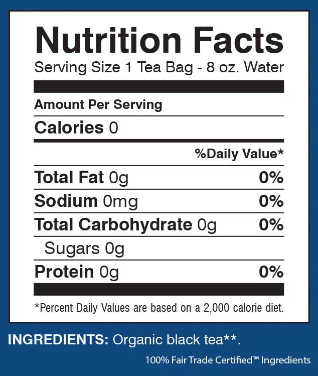 Davidson's Organics, English Breakfast, 25-count Tea Bags, Pack of 6