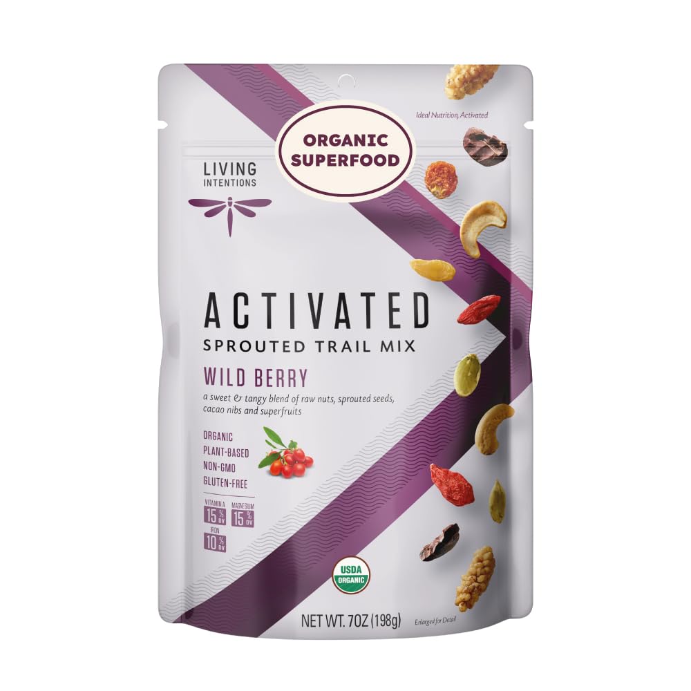 Living Intentions Organic Wild Berry Trail Mix - NonGMO - Gluten Free - Vegan - Paleo - 7 Oz