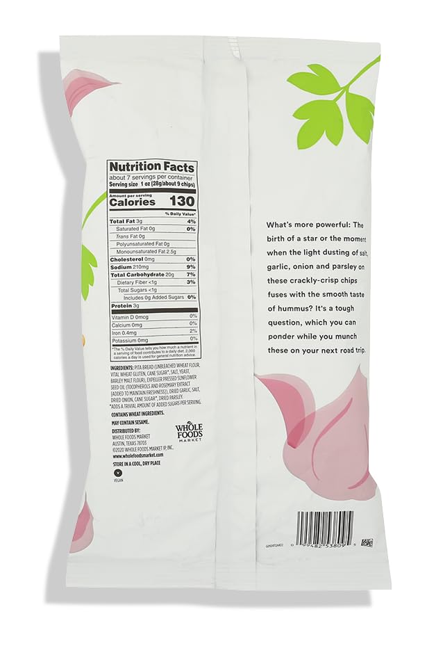 365 by Whole Foods Market Garlic & Herb Pita Chip, 7.3 OZ