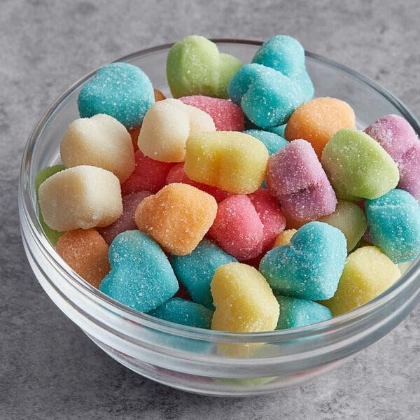Valentine Gummy Candy 8oz Soft & Chewy Festive Treats (1 Pack, Sanded Hearts)