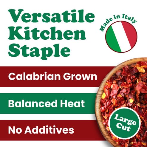 Food to Live Calabrian Hot Chili Pepper Flakes, 2 oz - Dried Large-Cut Italian Red Crushed Pepper, Spicy Seasoning. All Natural Vegan, Kosher (Pack