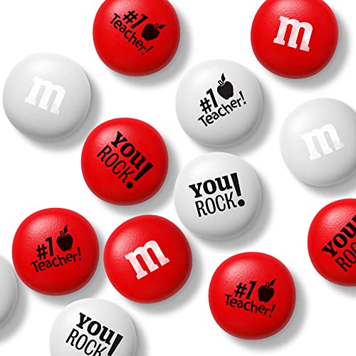 M&M'S Teacher Appreciation Milk Chocolate Candies, 2 Pounds, Red & White M&M'S With Teacher Themed Icons