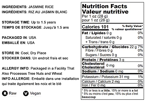 Food to Live Thai Hom Mali Jasmine White Rice, 1 Pound Naturally Fragrant Long-Grain Rice, Flavorful, Raw, Vegan, Bulk. Slightly Sticky Texture. Great for Asian, Indian, and Middle Eastern Cuisines