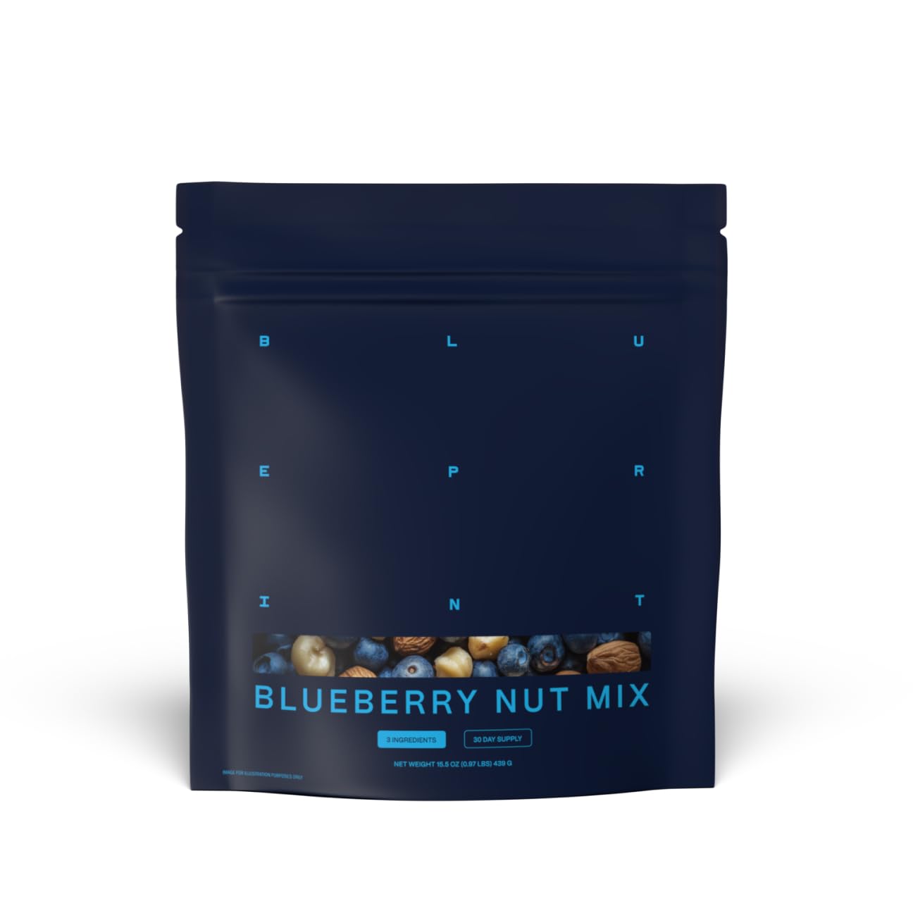 Blueprint Bryan Johnson Blueberry Nut Mix - Real Blueberries, Roasted Macadamia Nuts and Walnuts - No Additives or Added Sugars - Keto and Paleo
