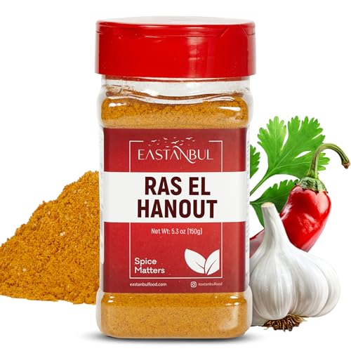 Eastanbul Ras El Hanout Spice, 5.3oz, Meat Seasoning, All-in-One Ras El Hanout Moroccan Spice Blend, North African Baharat Blend, Farm Fresh