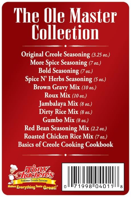 Tony Chachere’s Cajun Gift Set - Multiple Varieties of Seasonings & Spices - Great Idea for Cooks and Food Lovers (Gift Set, Ole Master Collection)