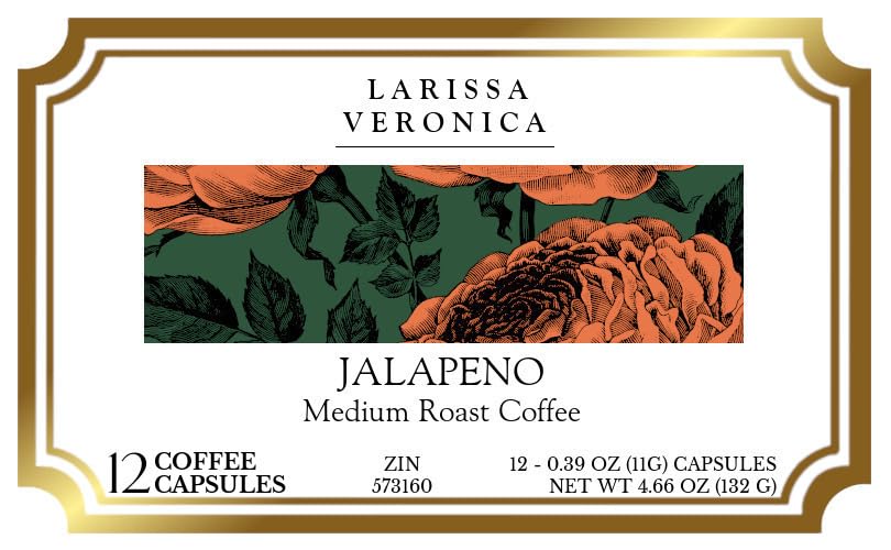Jalapeno Medium Roast Coffee (Single Serve K-Cup Pods) (Gourmet, Naturally Flavored, Whole Coffee Beans) (12 pods, ZIN: 573160)