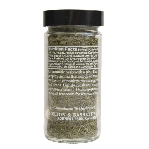 Morton & Bassett Savory Spice, 0.8 oz - Non-GMO, Salt-Free, Herbaceous Blend for Stews, Roasts & Mediterranean Dishes