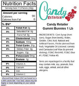 Candy Retailer Gummi Bunnies, Assorted Fruit Flavors, Soft and Chewy Candy, 1 Pound