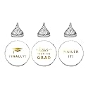 Andaz Press Chocolate Drop Labels Stickers Trio, Funny Graduation, Metallic Gold, 216-Pack, Fits Kisses Party Favors