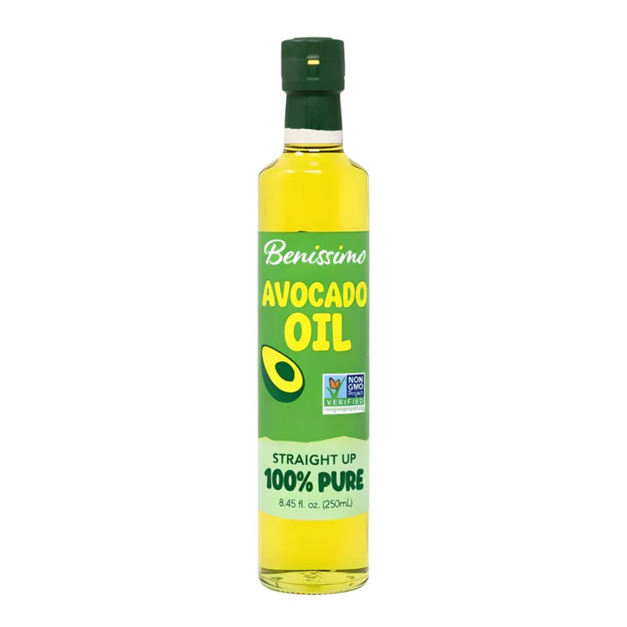 100% Pure Avocado Oil in Glass Bottle, Allergen-Free and Non-GMO, Premium Cold-Pressed Cooking Oil for Sautéing, Baking, Grilling, and Salad