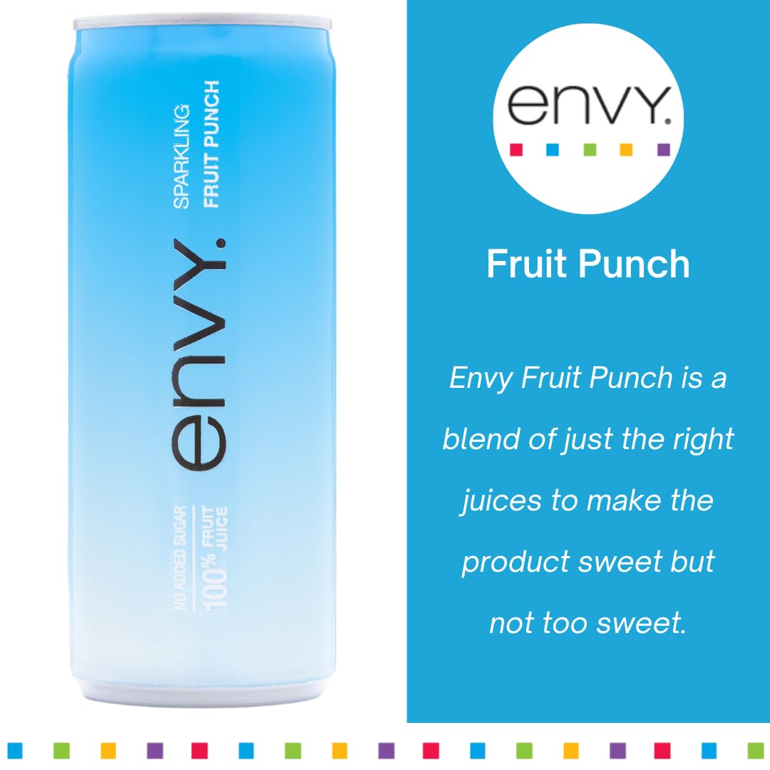 Envy Sparkling 100% Fruit Juice, Fruit Punch 8oz (Case of 24)