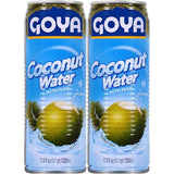 Goya Pure Coconut Water with Pulp, Tropical Hydration with Real Fruit, Great for Smoothies, Snacks, and Post-Workout Drinks, 2-Pack (17.6 oz Cans)