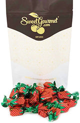 SweetGourmet Arcor Strawberry Bon Bons Hard Candy Wrapped, Fruit-Filled Premium Candies, 1 Pound Bag