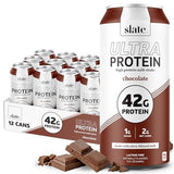 Slate Milk - Ultra Protein Shake - Chocolate - 42g Protein, 1g Sugar, 190 Calories, 2g Net Carbs - Lactose Free, No Added Sugar - Made with Ultra