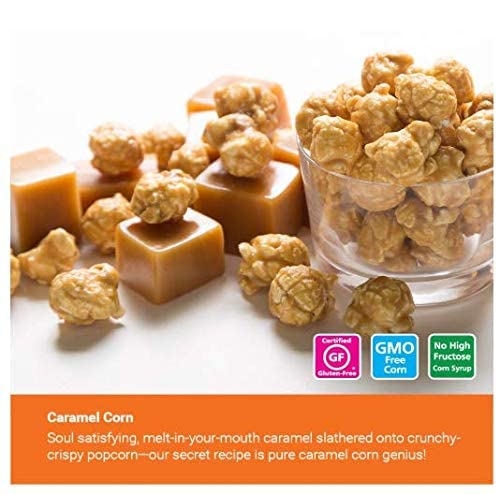 Gourmet Popcorn - 6 Caramel Corn Mini Cones - Small Storage Space Friendly & Great Stocking Stuffers and Exclusive Inspirational Sticker! 13.2oz total
