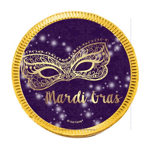 80ct Mardi Gras Candy Chocolate Coins Party Favors - Golden Elegance