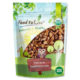 Food to Live Organic Dry Roasted Walnut Halves and Pieces with Himalayan Salt, 8 Ounces - Oven Toasted, Lightly Salted, Great for Baking and Cooking