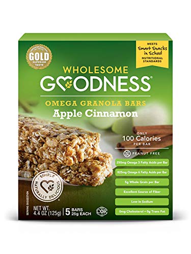 Wholesome Goodness Power Bar, Apple/Cinnamon - 5 Count Box