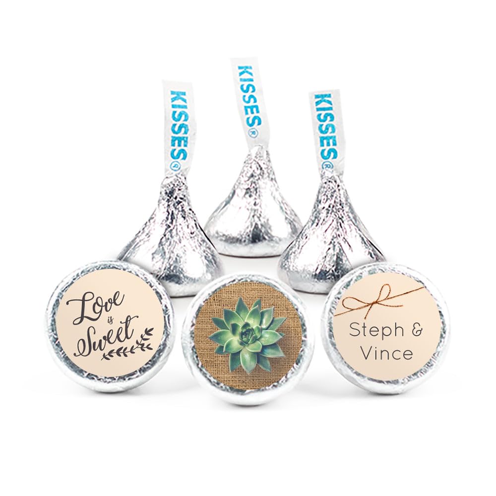 Wedding Favors for Guests DIY Personalized Kisses 3lbs (Approx 300 Kisses) - Succulent Wedding Candy
