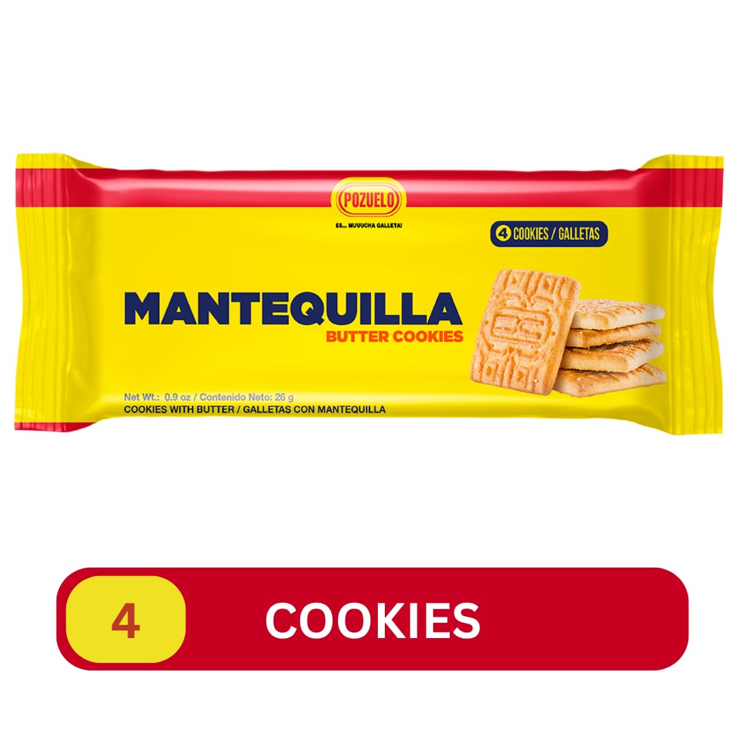 Pozuelo Mantequilla Butter Cookies | Made with Real Butter | Great with Coffee | 11.0 OZ (Pack of 3)