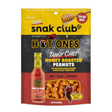 Snak Club x Hot Ones Honey Roasted Peanuts, Tangy Chili, Spicy Nuts, Inspired by Hot Ones, Vegan Snack, 14 oz Resealable Bag