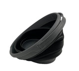 SAMMART Collapsible Plastic Bucket - Foldable Round Tub with Handle - Pop Up Saving (Grey/Black, 10L)